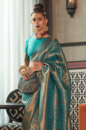 Dynasty Green Kanjivaram Saree
