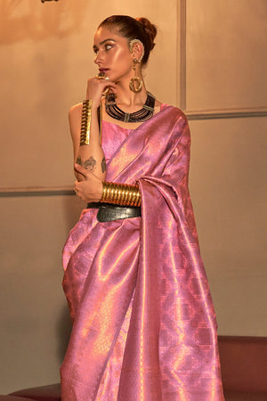 Plum Pink Kanjivaram saree