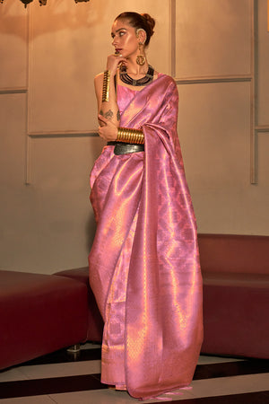 Plum Pink Kanjivaram saree