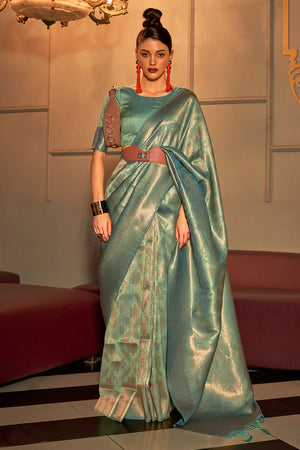 Fern Green Kanjivaram saree