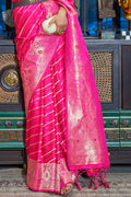 Hot Pink Satin Saree