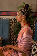 Lilac And Golden Kanjivaram saree