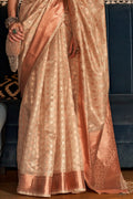 Beige And Golden Kanjivaram saree