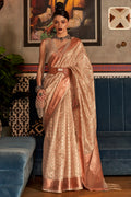 Beige And Golden Kanjivaram saree