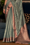 Green And Golden Kanjivaram saree