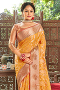 Turmeric Yellow Organza Saree