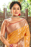 Turmeric Yellow Organza Saree