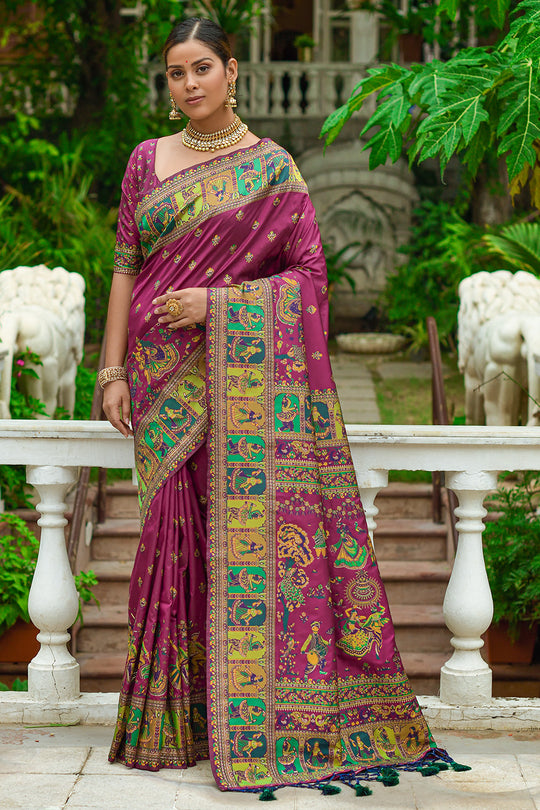 Grape Wine Banarasi saree
