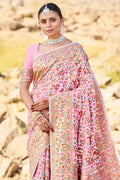 Flamingo Pink Kalamkari Saree