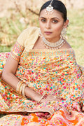 Buttermilk Beige Kashmiri Pashmina Saree