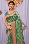Jade Green Cotton Saree