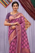 Violet Cotton Saree