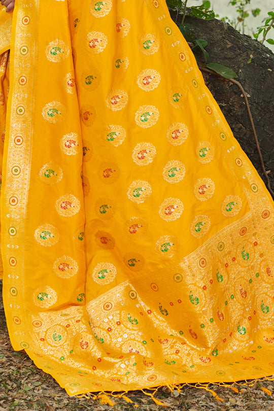 Turmeric Yellow Organza Saree