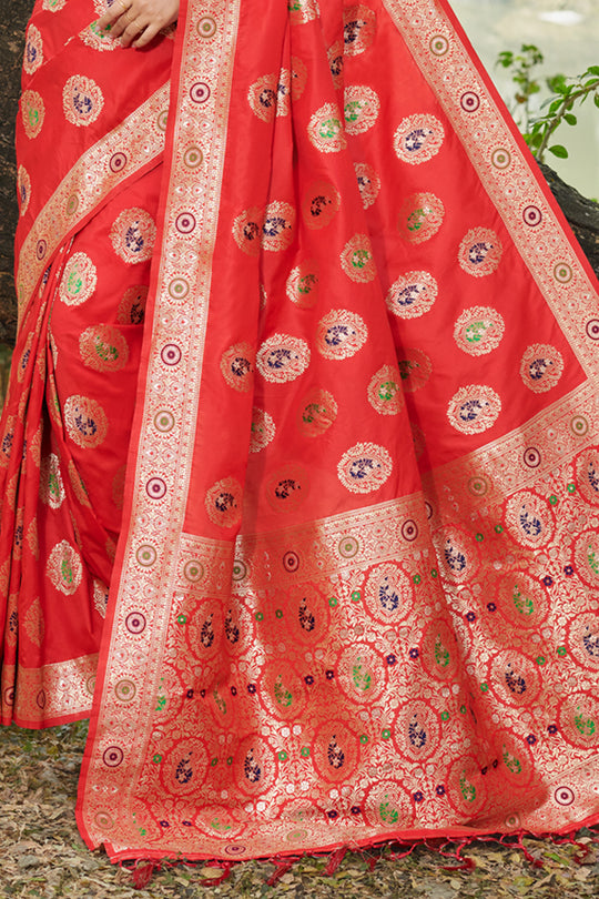 Burnt Orange Organza Saree