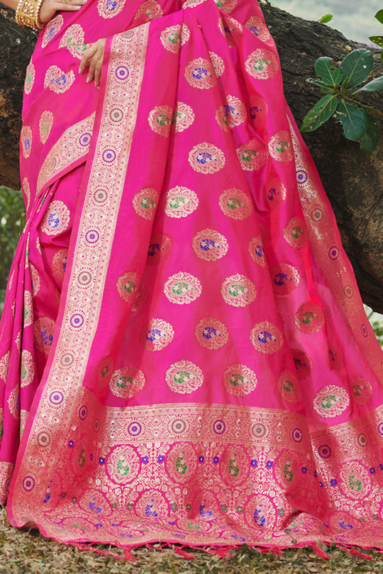 Bubblegum Pink Organza Saree