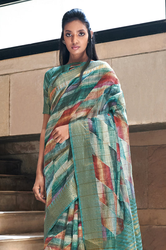 Multicolor Digital Print Saree