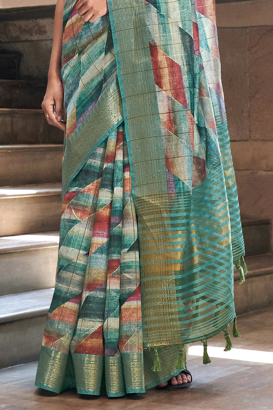 Digital Print Saree Design