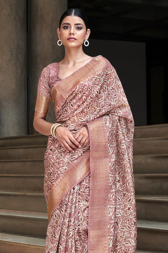 PInk Digital Print Saree