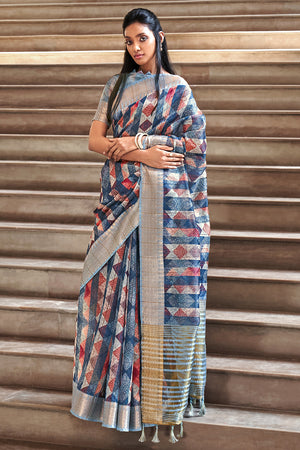 Multicolor Digital Print Saree
