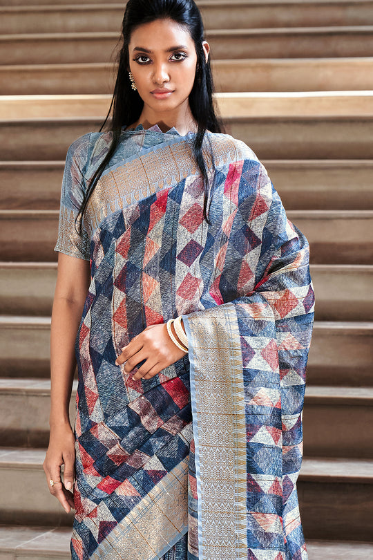 Multicolor Digital Print Saree