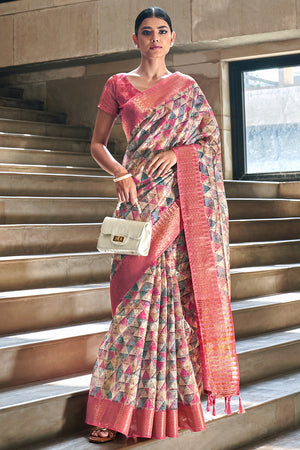 Multicolor Digital Print Saree