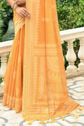 Canary Yellow Cotton Saree