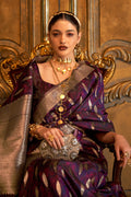 Imperial Purple Satin Saree