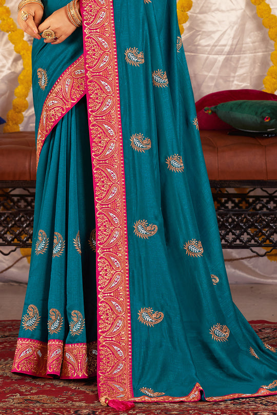 Cobalt Blue South Silk Saree
