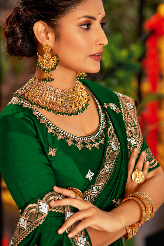 Bottle Green South Silk Saree