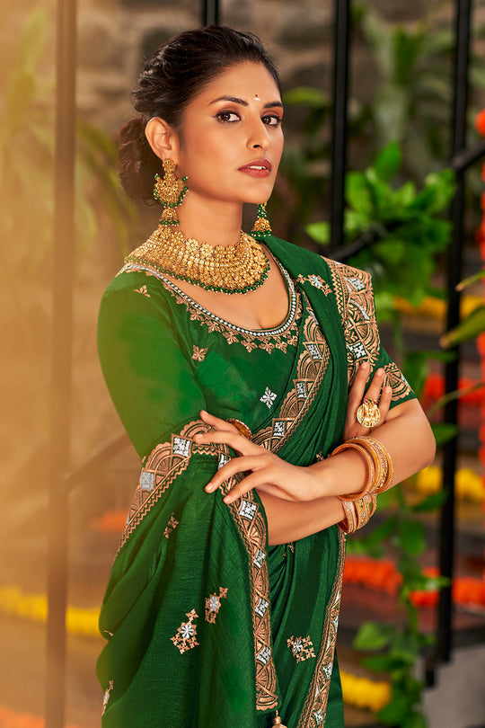 Bottle Green South Silk Saree
