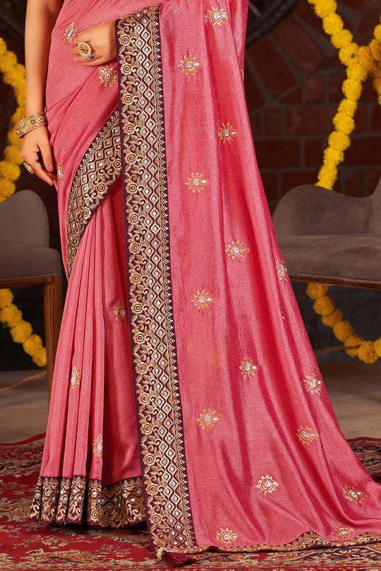 Baby Pink South Silk Saree