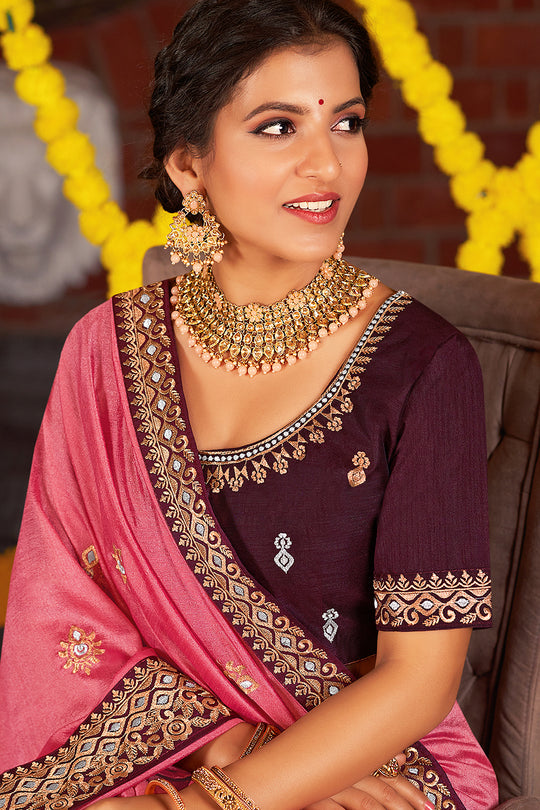 Baby Pink South Silk Saree