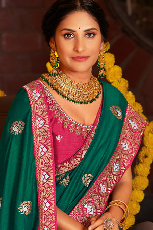 Stone Green South Silk Saree