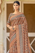 Copper Bronze Digital Print Saree