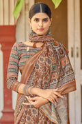 Copper Bronze Digital Print Saree