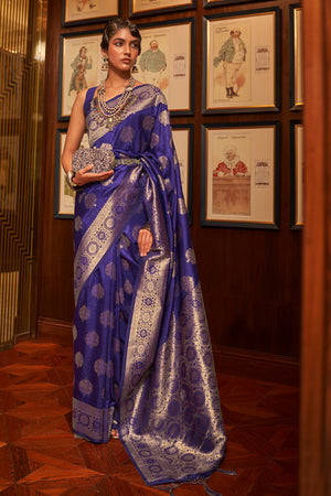 Indigo Blue Kanjivaram Saree