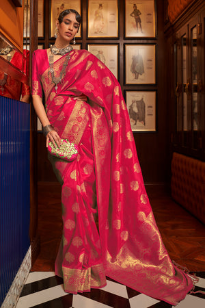 Crimson Red Banarasi Saree