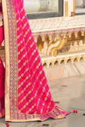 Ruby pink  banarasi saree - Buy online on Karagiri - Free shipping to USA