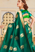 Sacramento green  banarasi saree - Buy online on Karagiri - Free shipping to USA