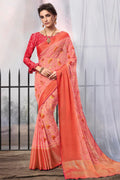 Baby Pink Chiffon Saree