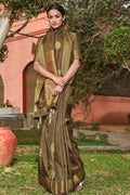 Moss Green Zari Woven Chanderi Saree