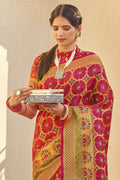 Imperial Red Zari Woven Banarasi Saree