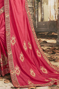 Ruby Pink Zari Woven Chanderi Saree