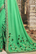 Emerald Green Zari Woven Chanderi Saree