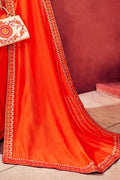Beautiful Orange Chanderi Saree