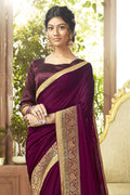 Imperial Purple Chanderi Saree