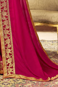 Hot Pink Chanderi Saree