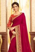 Rouge Red Chanderi Saree