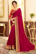 Rouge Red Chanderi Saree