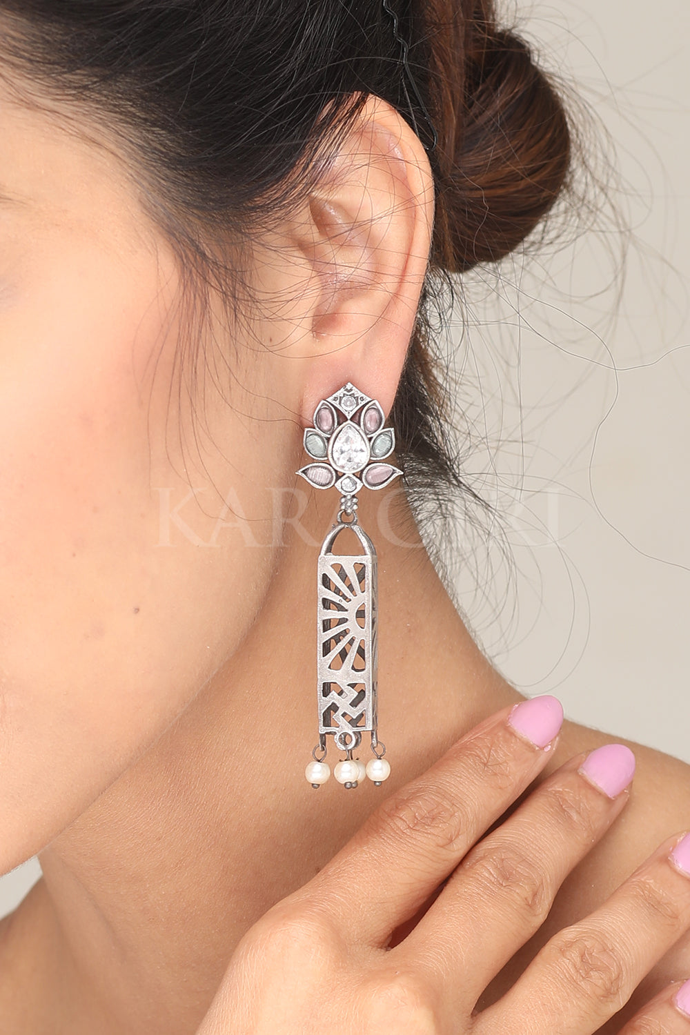 Clear stone earrings deals
